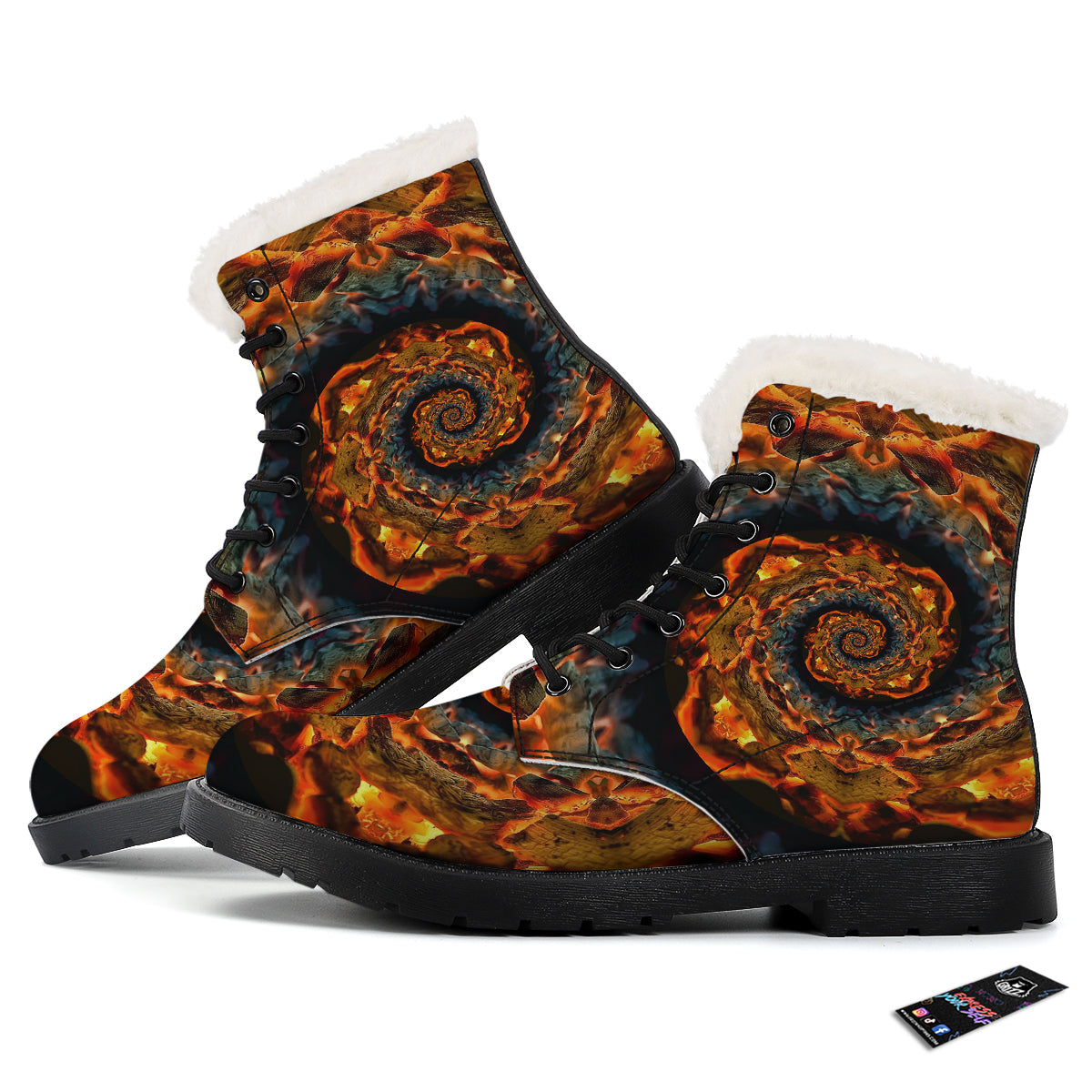 Keleidoscope Lava Texture Print Winter Boots-grizzshop