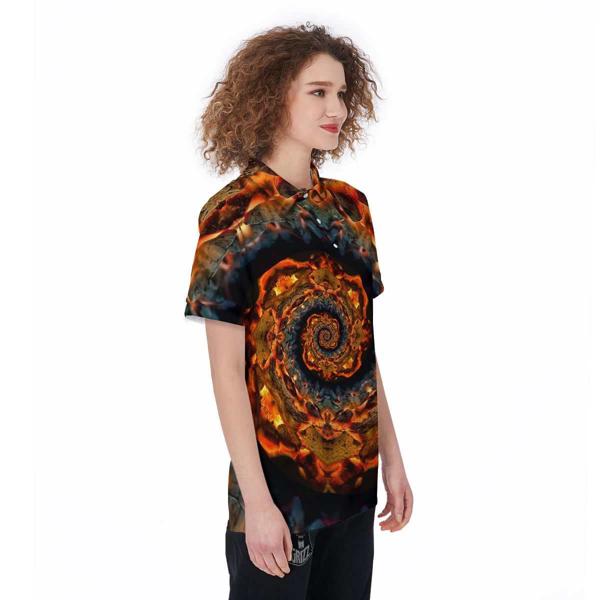 Keleidoscope Lava Texture Print Women's Golf Shirts-grizzshop