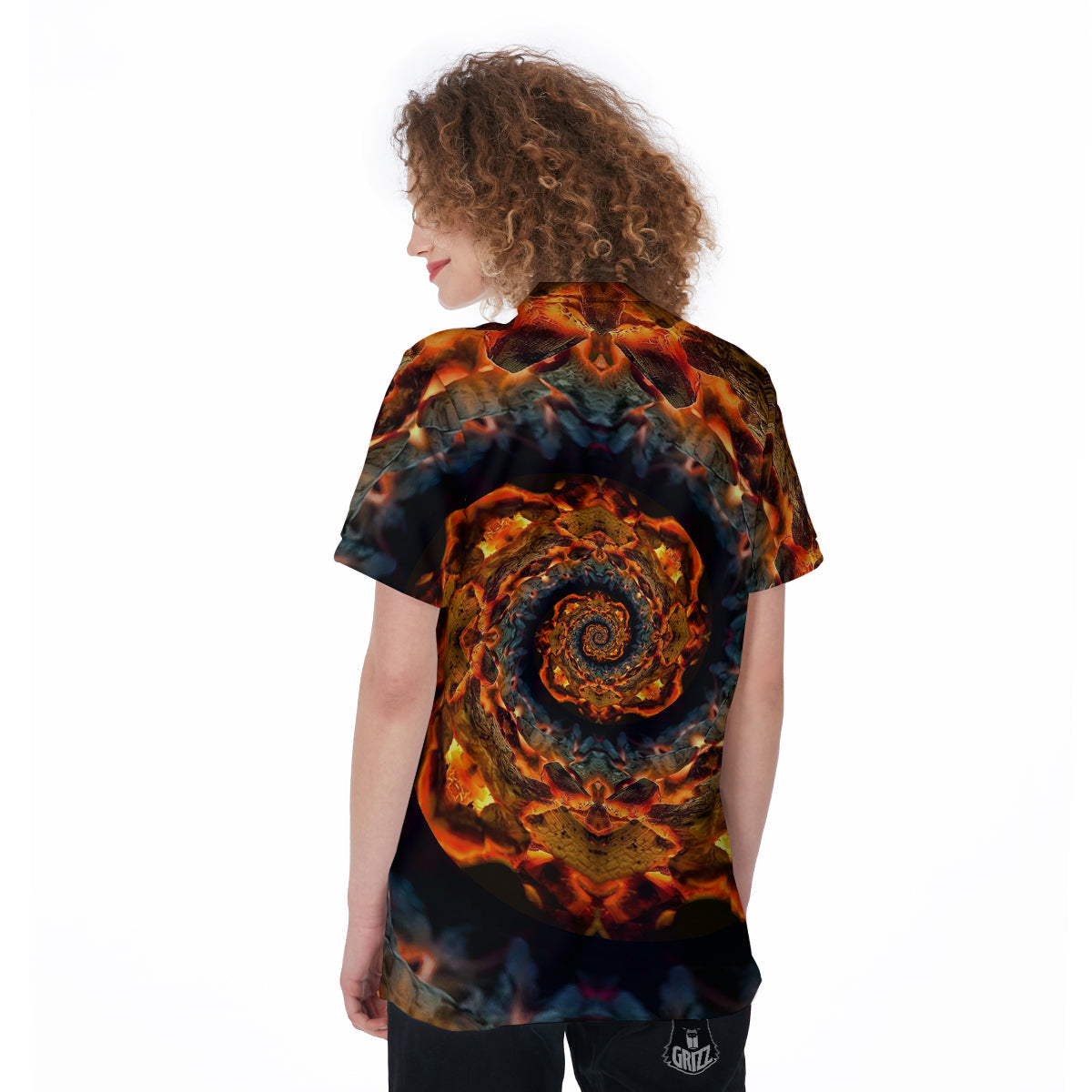 Keleidoscope Lava Texture Print Women's Golf Shirts-grizzshop