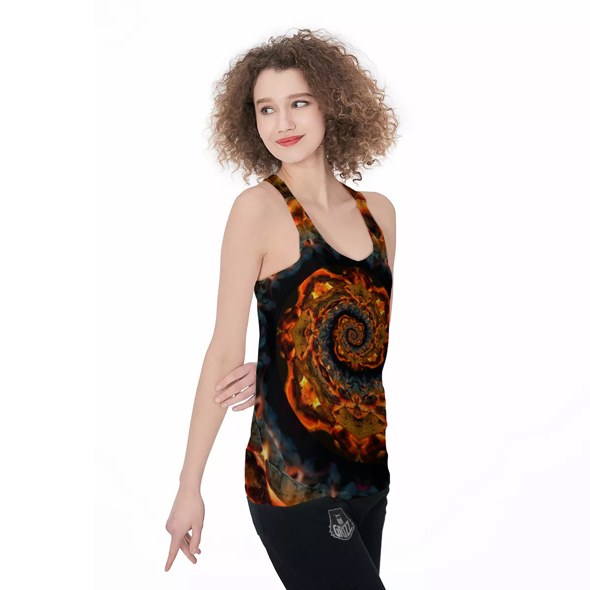 Keleidoscope Lava Texture Print Women's Racerback Tank Top-grizzshop