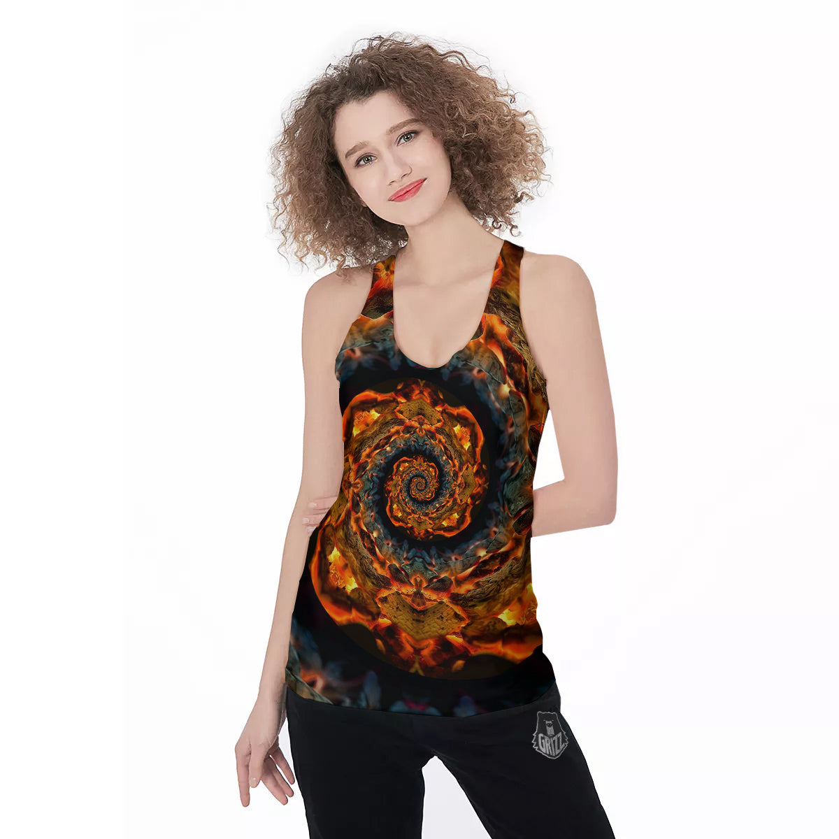Keleidoscope Lava Texture Print Women's Racerback Tank Top-grizzshop