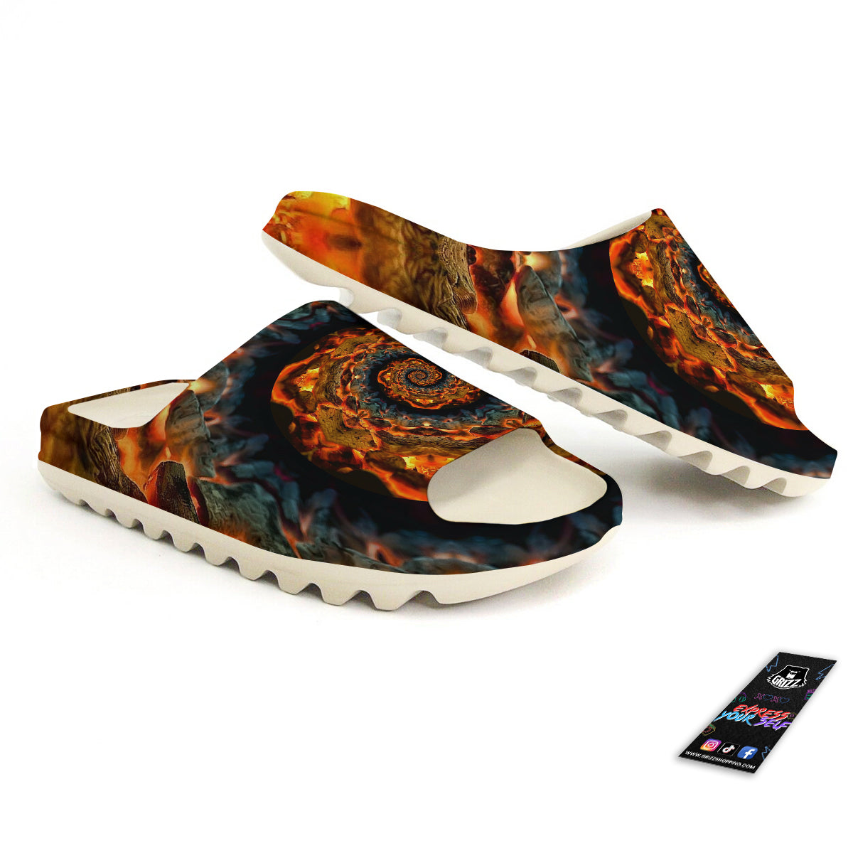 Keleidoscope Lava Texture Print Sandals-grizzshop