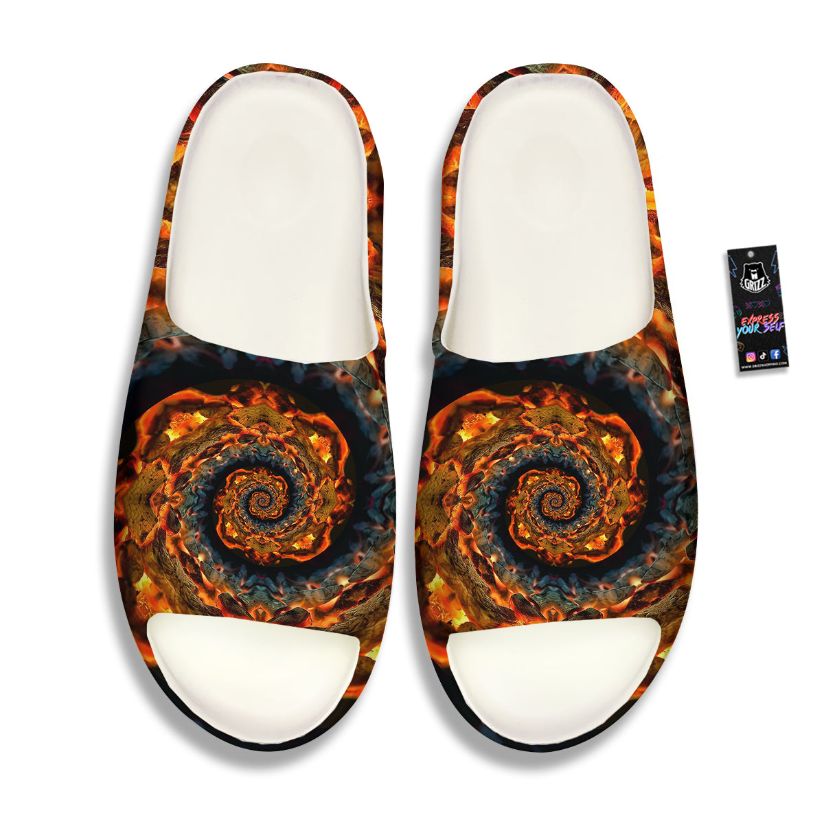 Keleidoscope Lava Texture Print Sandals-grizzshop
