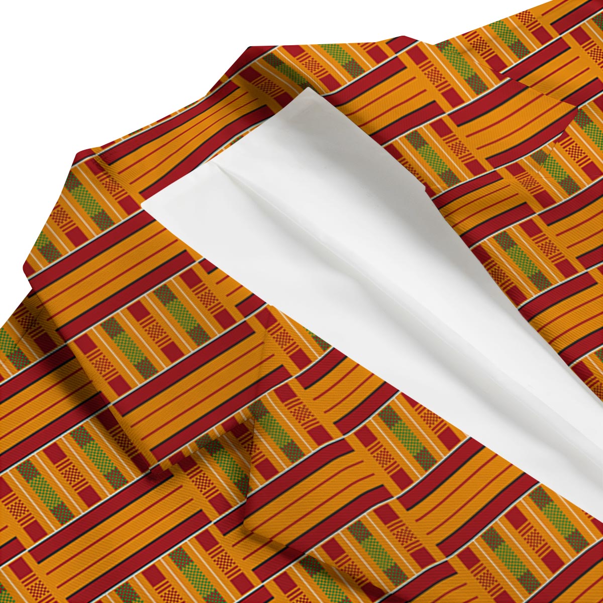 Kente African Orange Print Pattern Men's Blazer-grizzshop