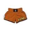 Kente African Orange Print Pattern Muay Thai Boxing Shorts-grizzshop