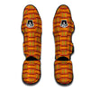 Kente African Orange Print Pattern Muay Thai Shin Guards-grizzshop