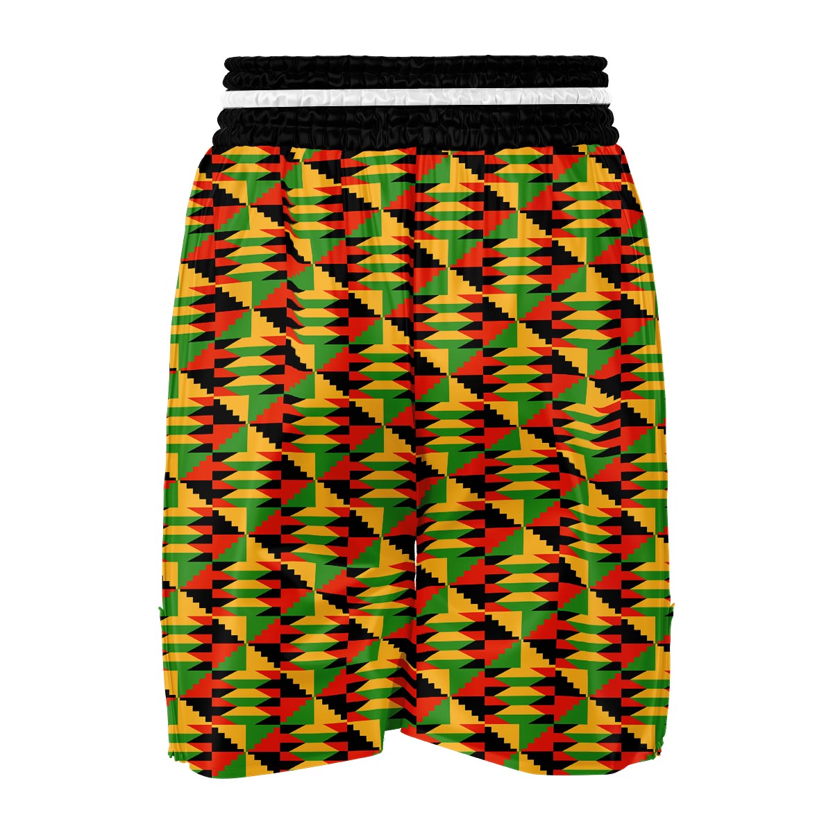 Kente African Pattern Print Boxing Shorts-grizzshop