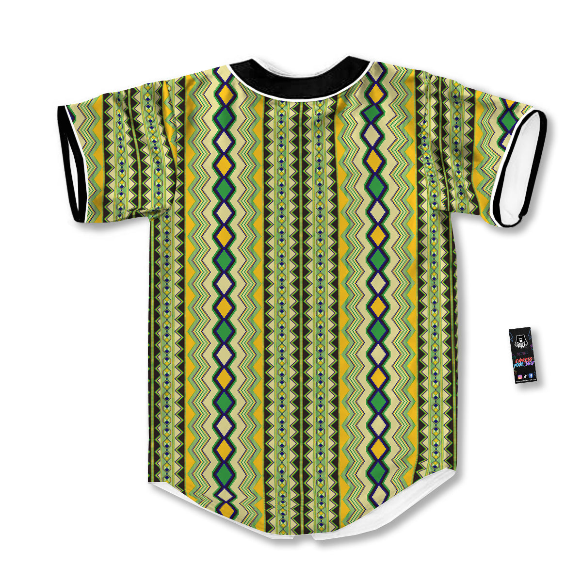 Kente African Print Pattern Baseball Jersey-grizzshop