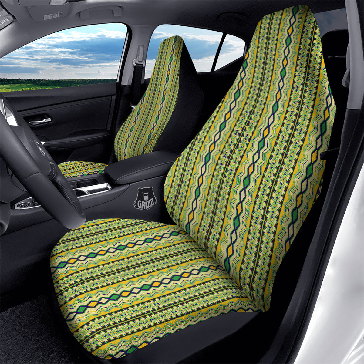 Kente African Print Pattern Car Seat Covers-grizzshop