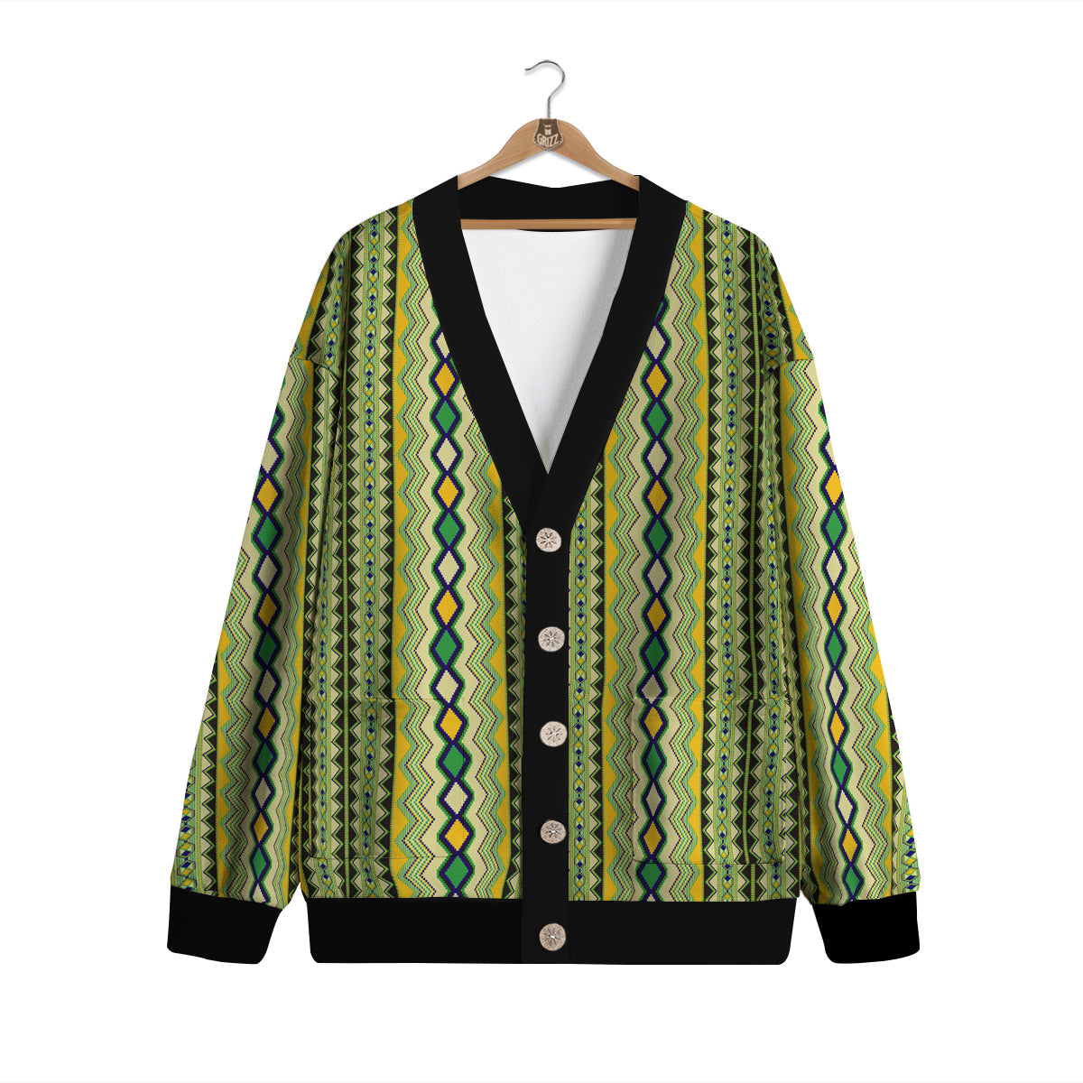 Kente African Print Pattern Cardigan-grizzshop