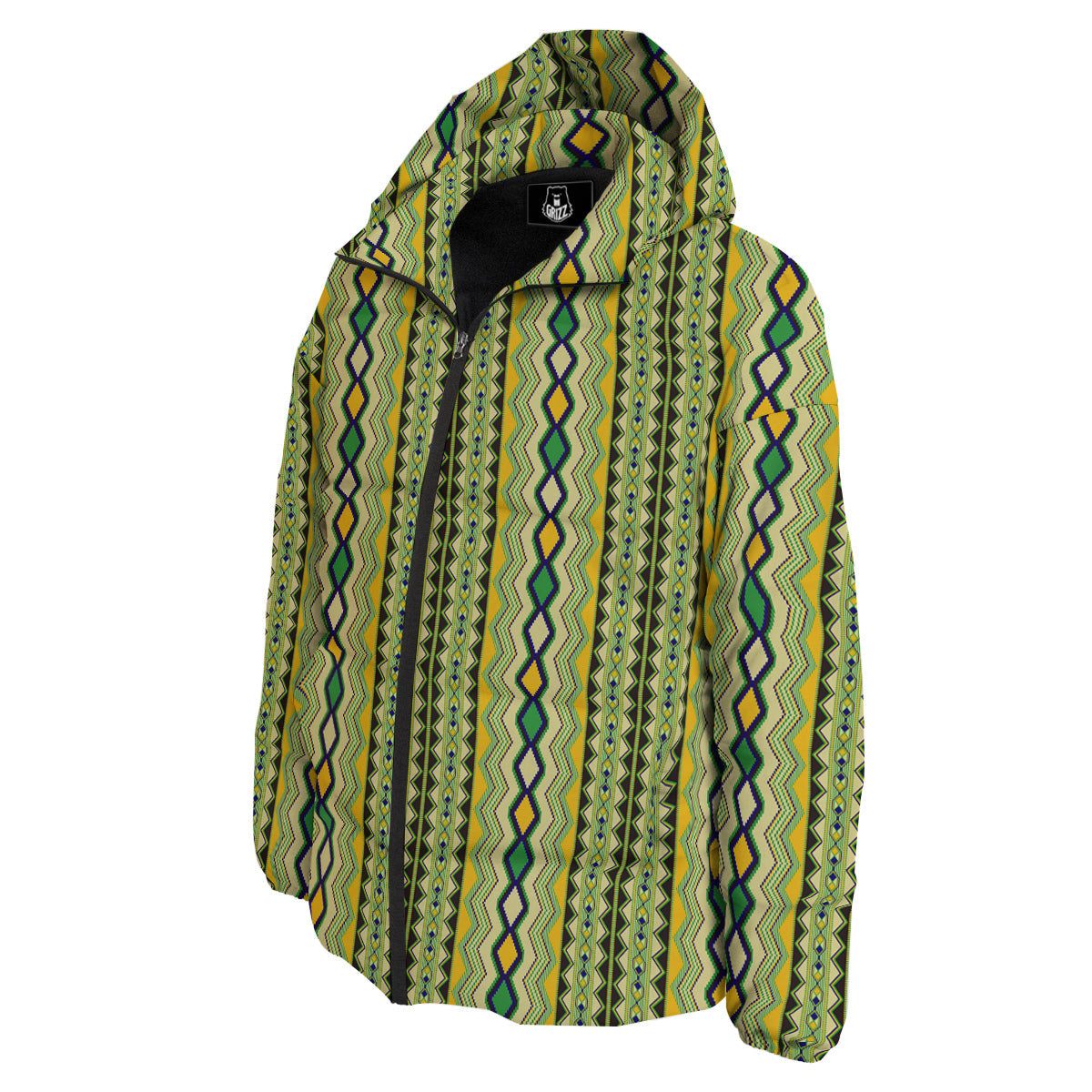 Kente African Print Pattern Down Jacket-grizzshop