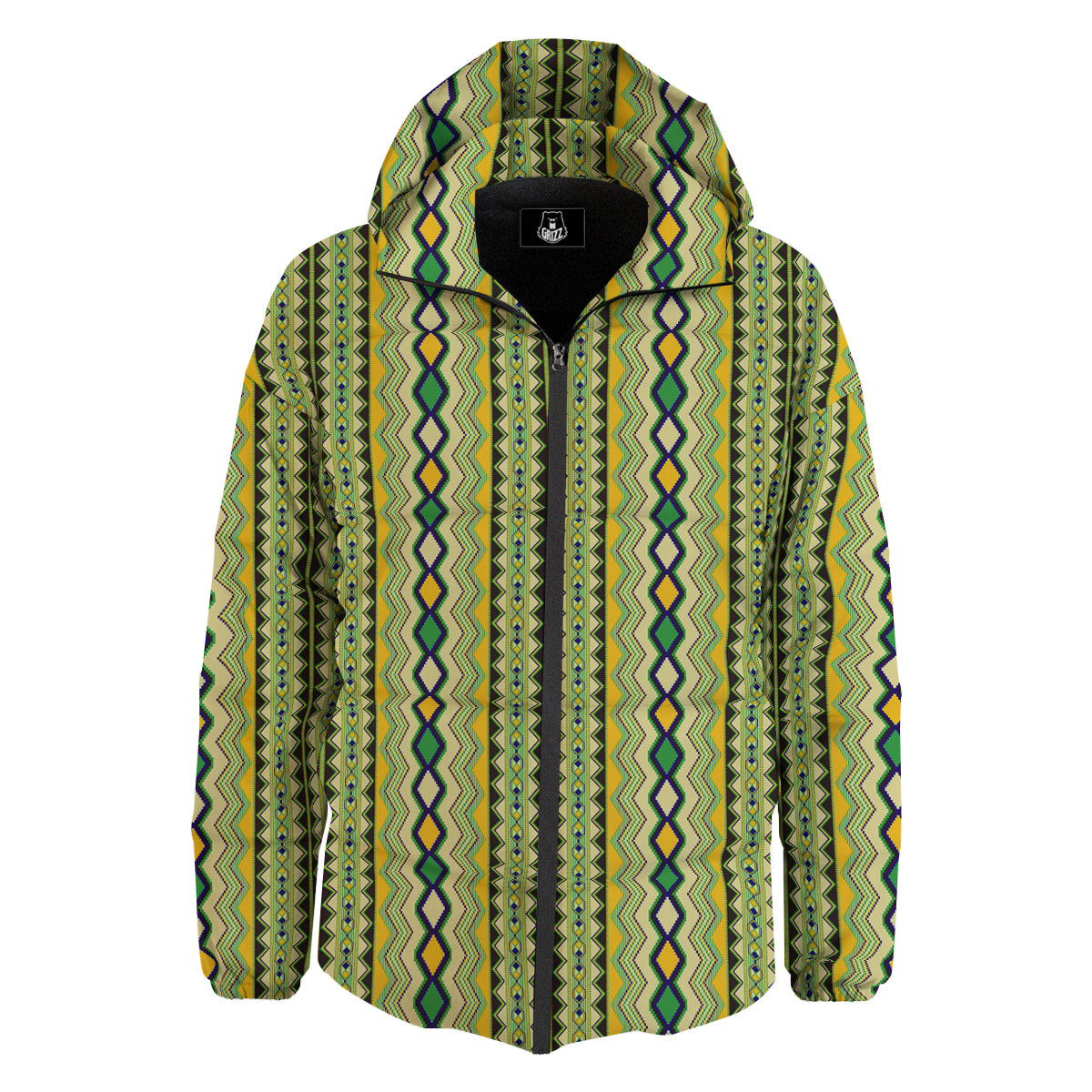 Kente African Print Pattern Down Jacket-grizzshop