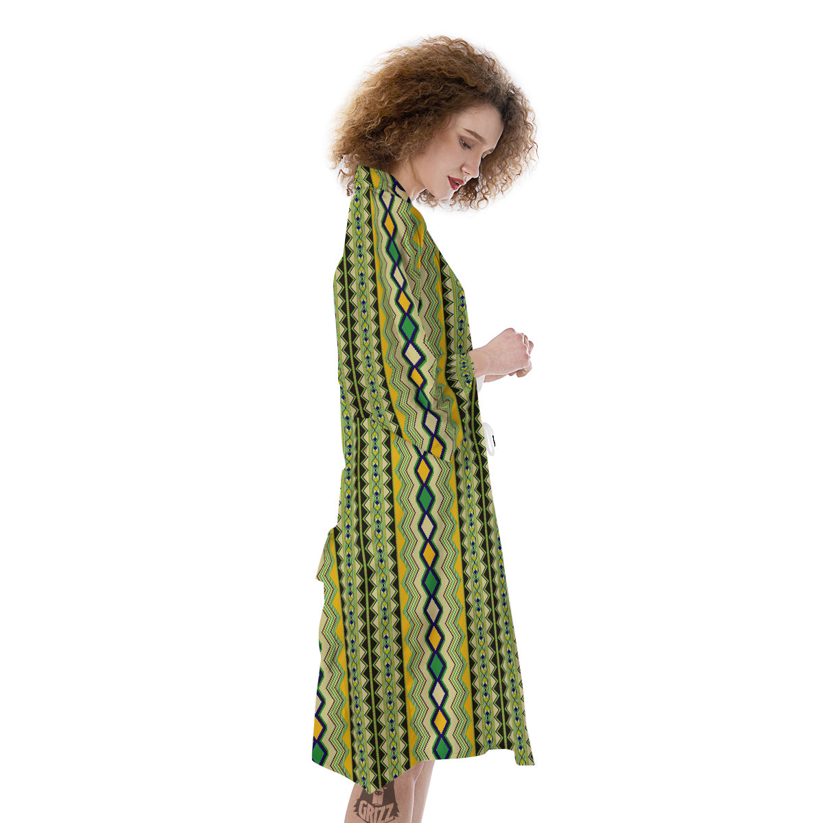 Kente African Print Pattern Kimono-grizzshop