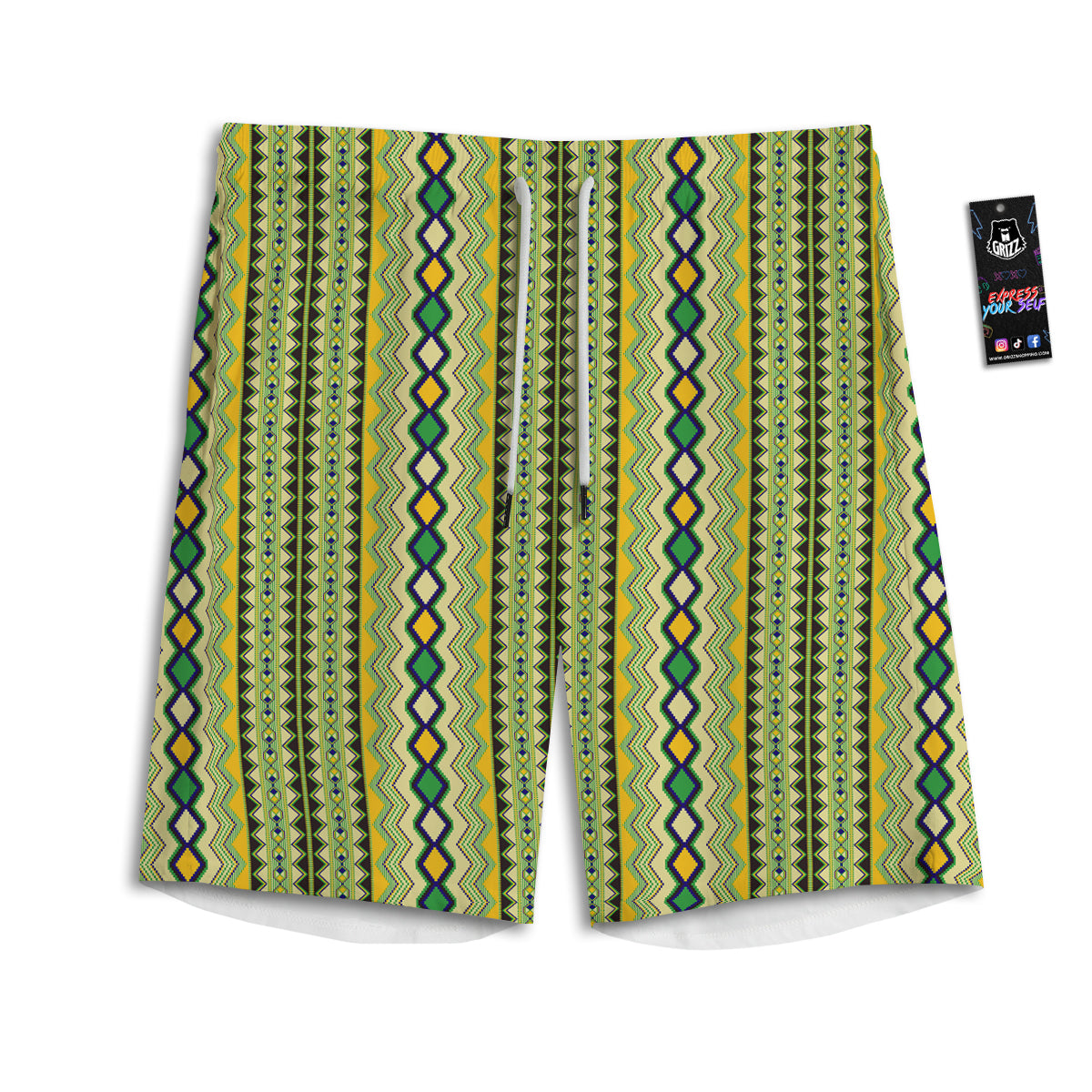 Kente African Print Pattern Men's Athletic Shorts