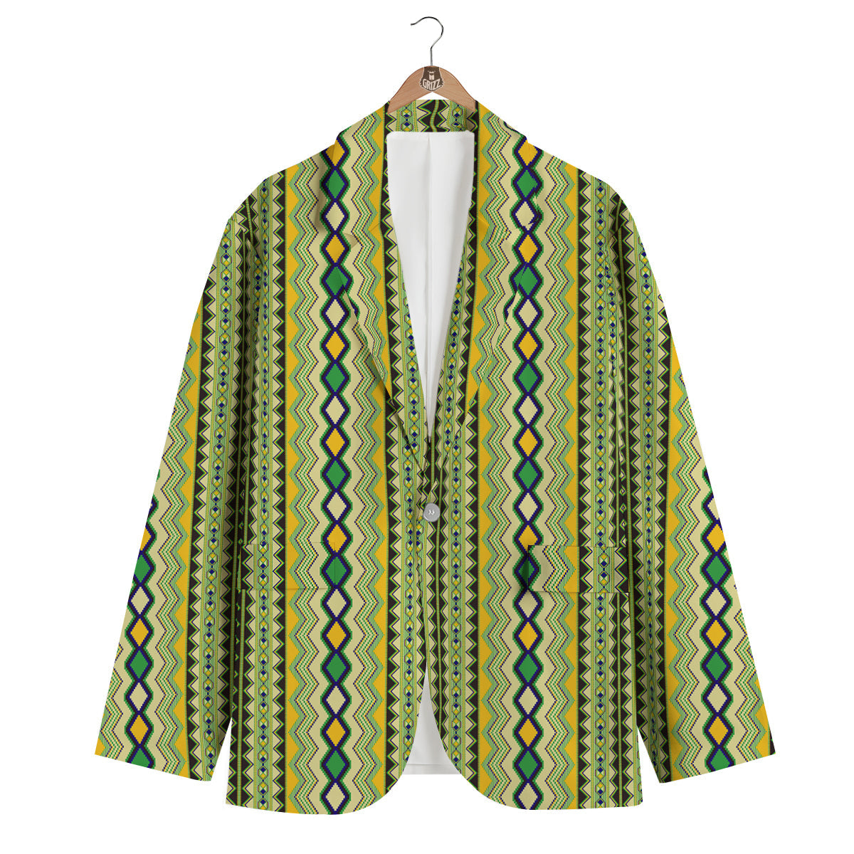 Kente African Print Pattern Men's Blazer-grizzshop
