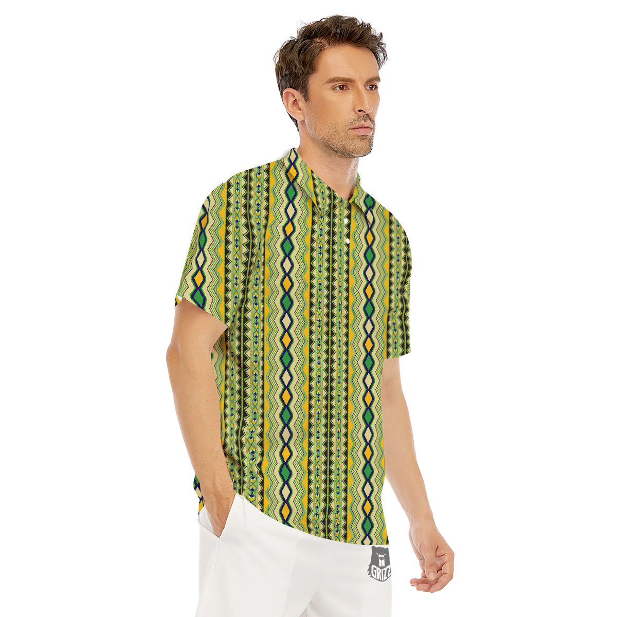 Kente African Print Pattern Men's Golf Shirts-grizzshop