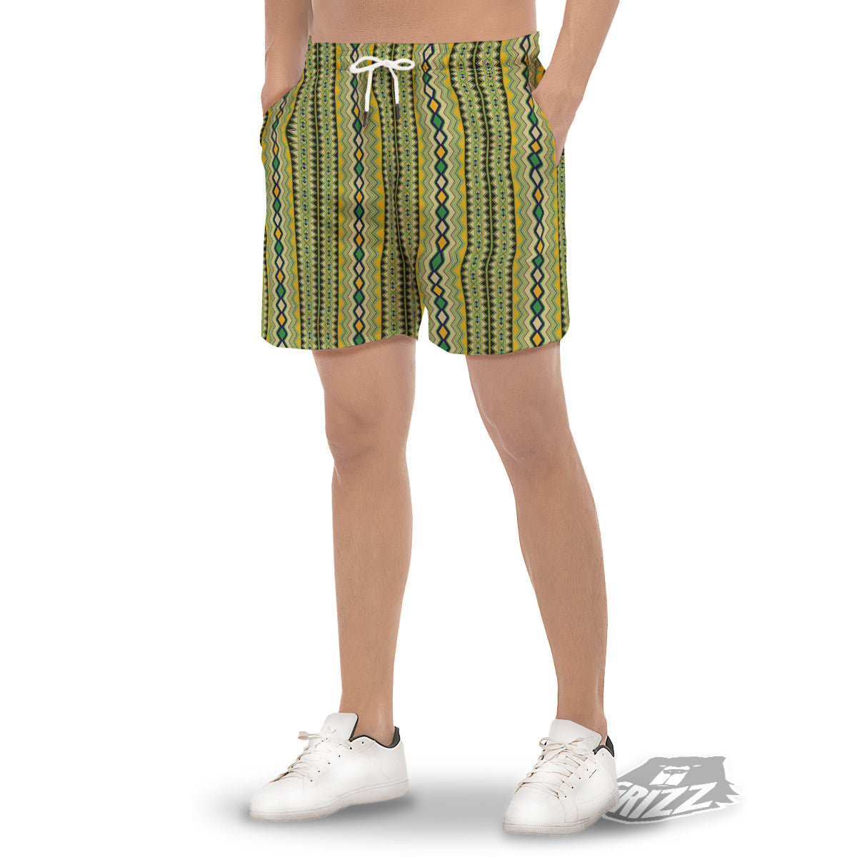Kente African Print Pattern Men's Gym Shorts-grizzshop