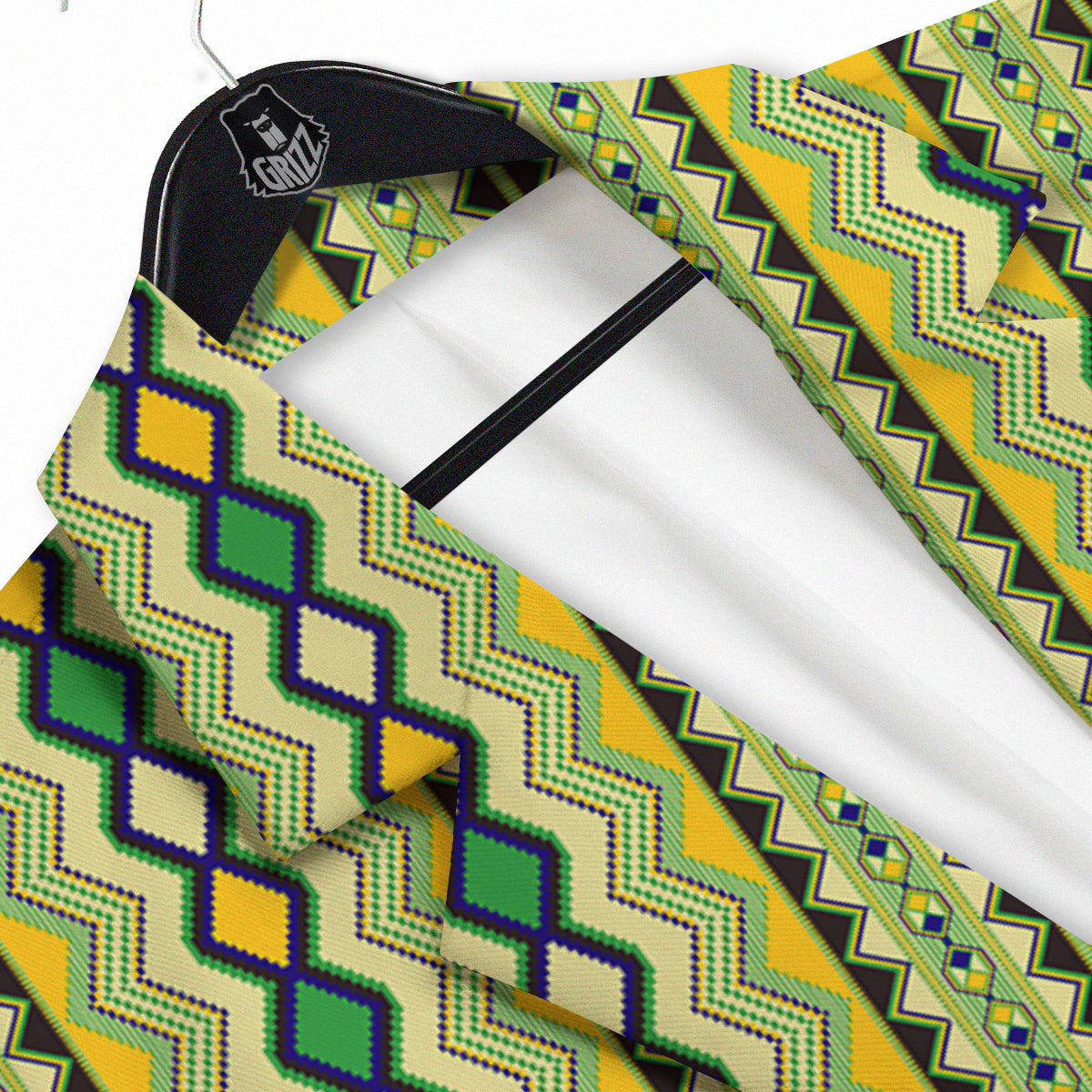 Kente African Print Pattern Men's Sport Coat-grizzshop