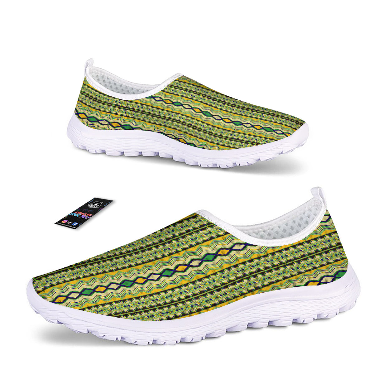 Kente African Print Pattern Nurse Shoes-grizzshop
