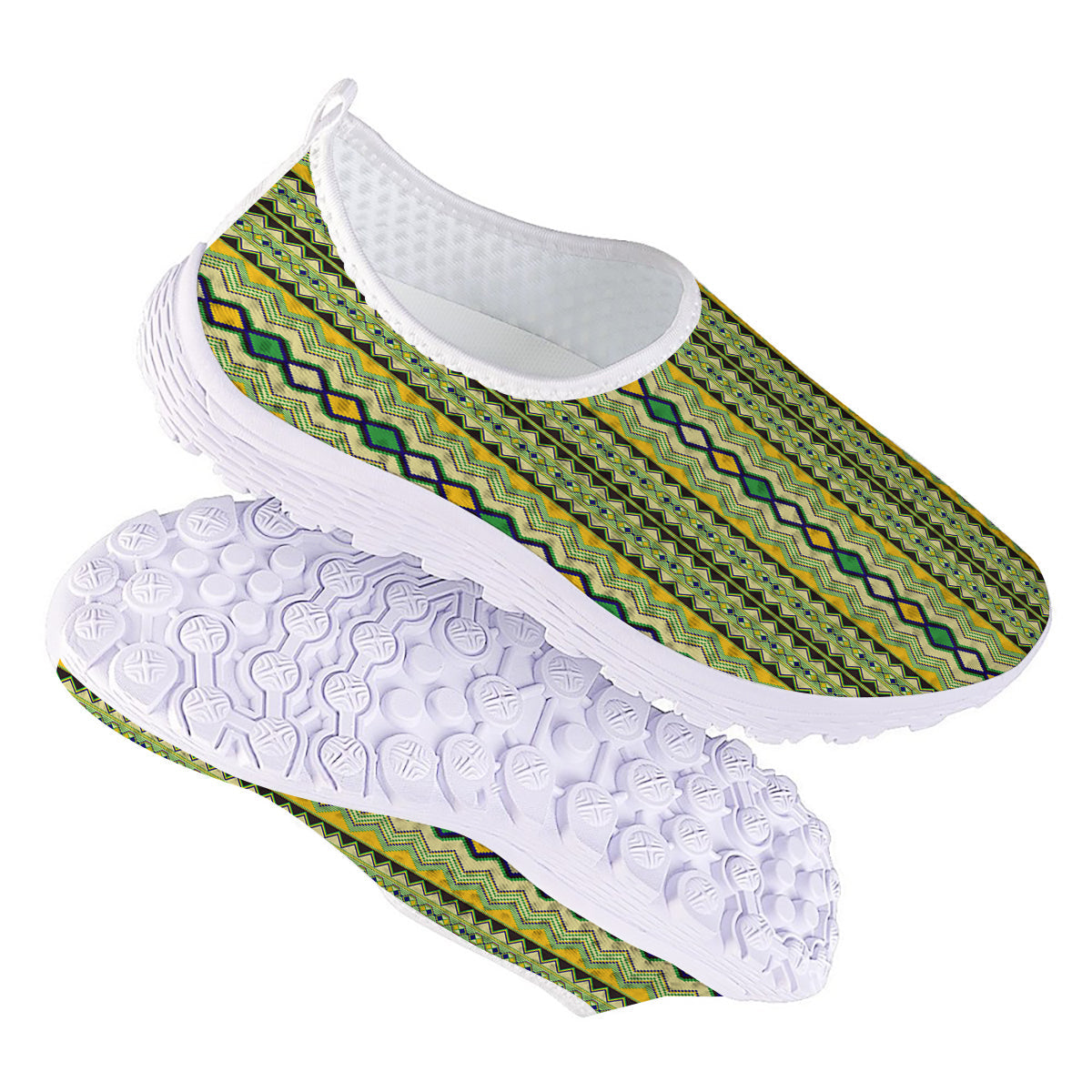 Kente African Print Pattern Nurse Shoes-grizzshop