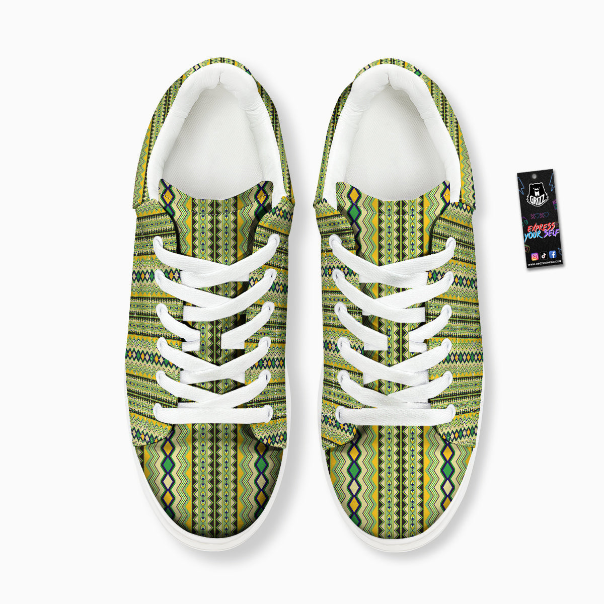 Kente African Print Pattern Platform Shoes-grizzshop