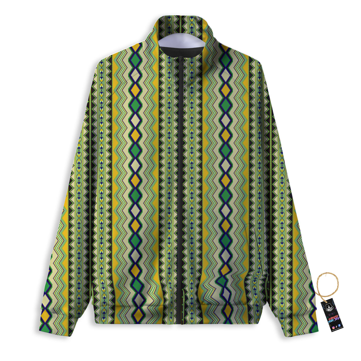 Kente African Print Pattern Track Jacket-grizzshop