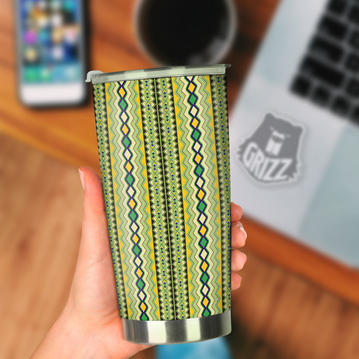Kente African Print Pattern Tumbler-grizzshop