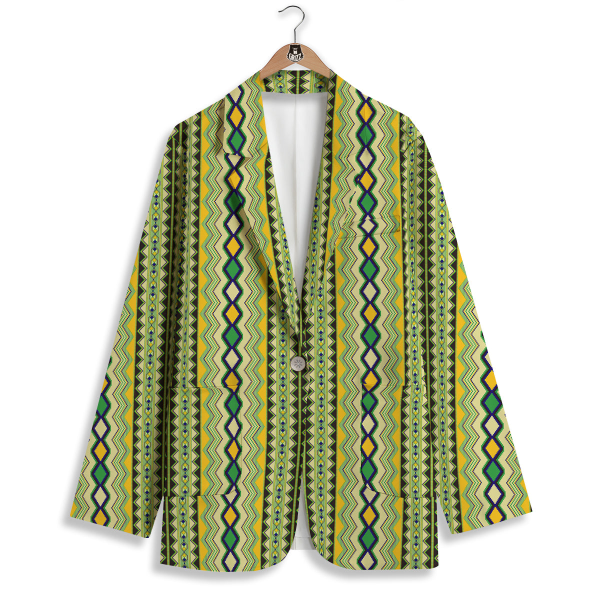 Kente African Print Pattern Women's Blazer-grizzshop
