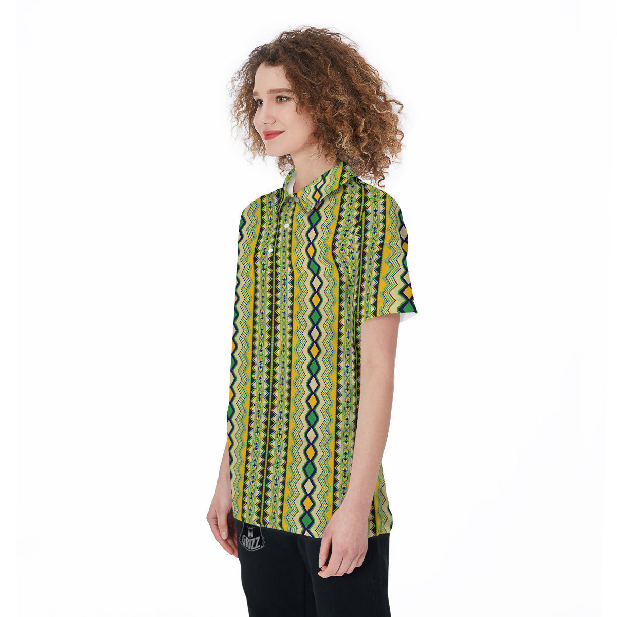 Kente African Print Pattern Women's Golf Shirts-grizzshop