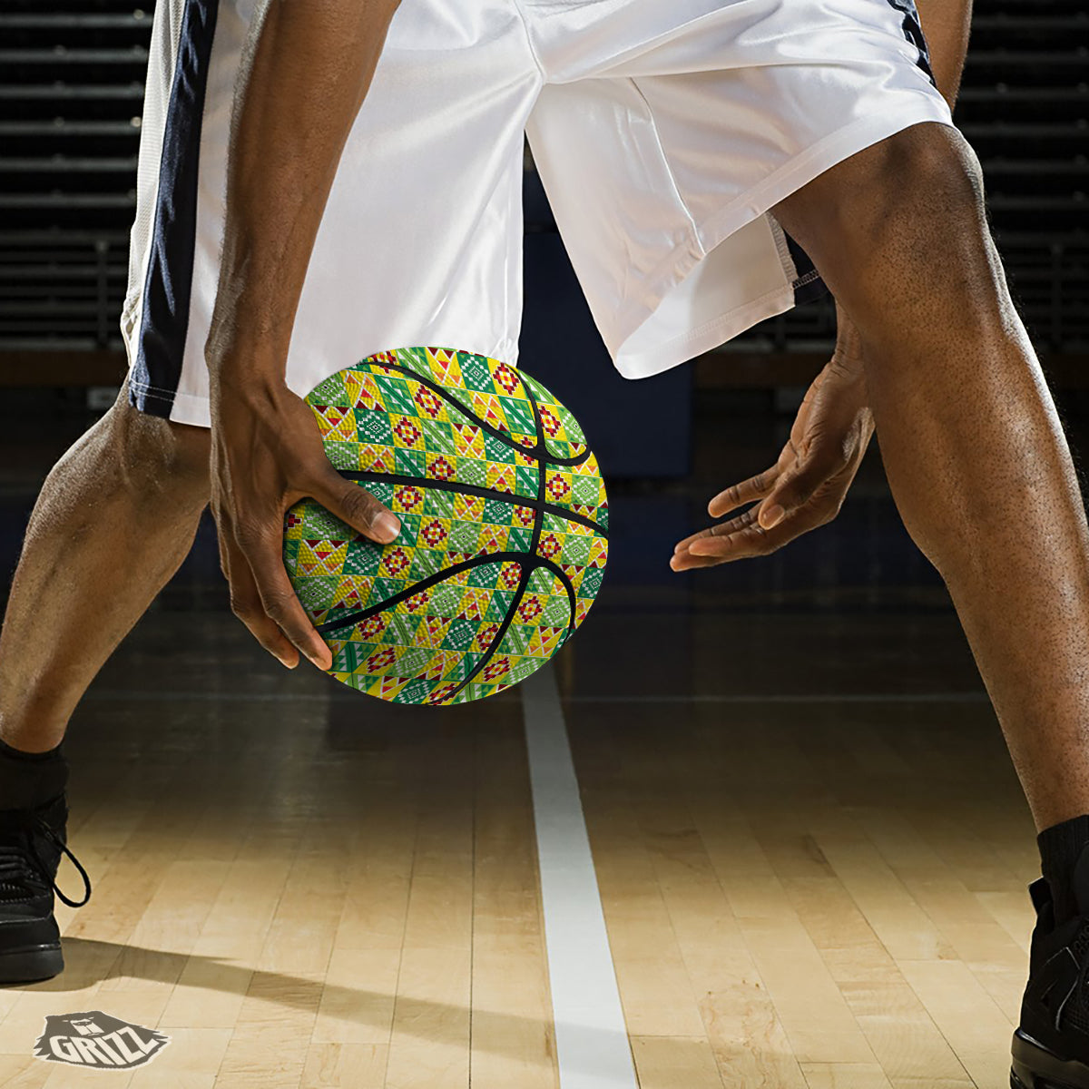 Kente Asante Print Pattern Basketball-grizzshop