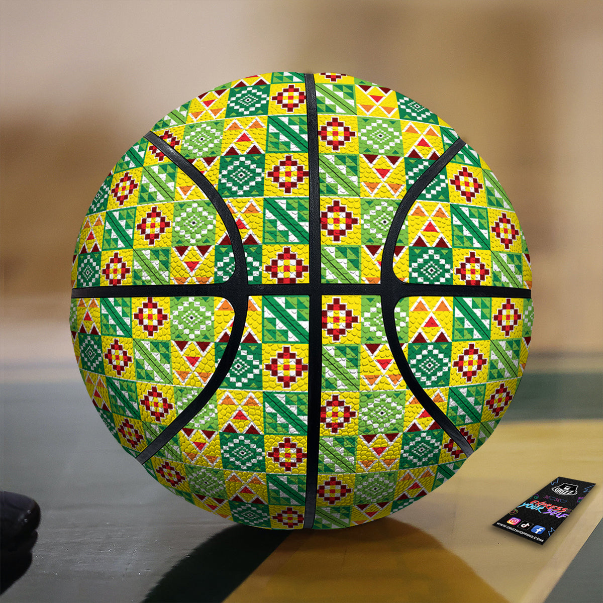 Kente Asante Print Pattern Basketball-grizzshop