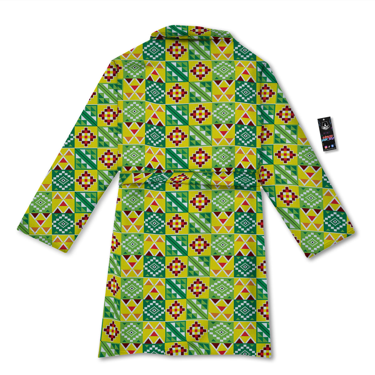 Kente Asante Print Pattern Bathrobe-grizzshop
