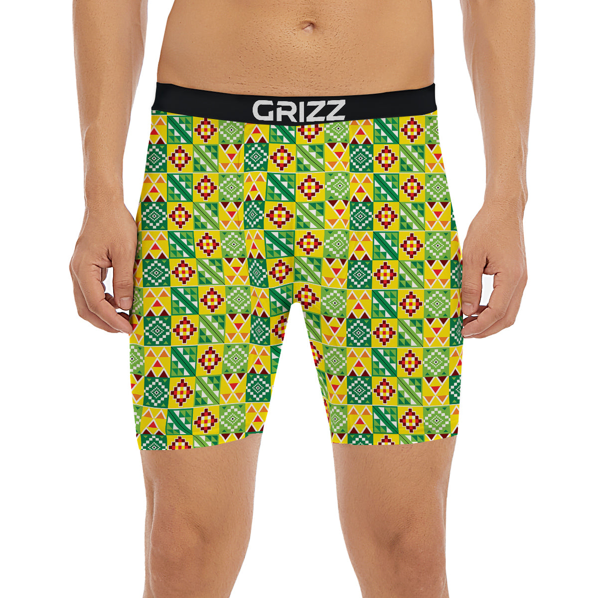 Kente Asante Print Pattern Boxer Briefs-grizzshop