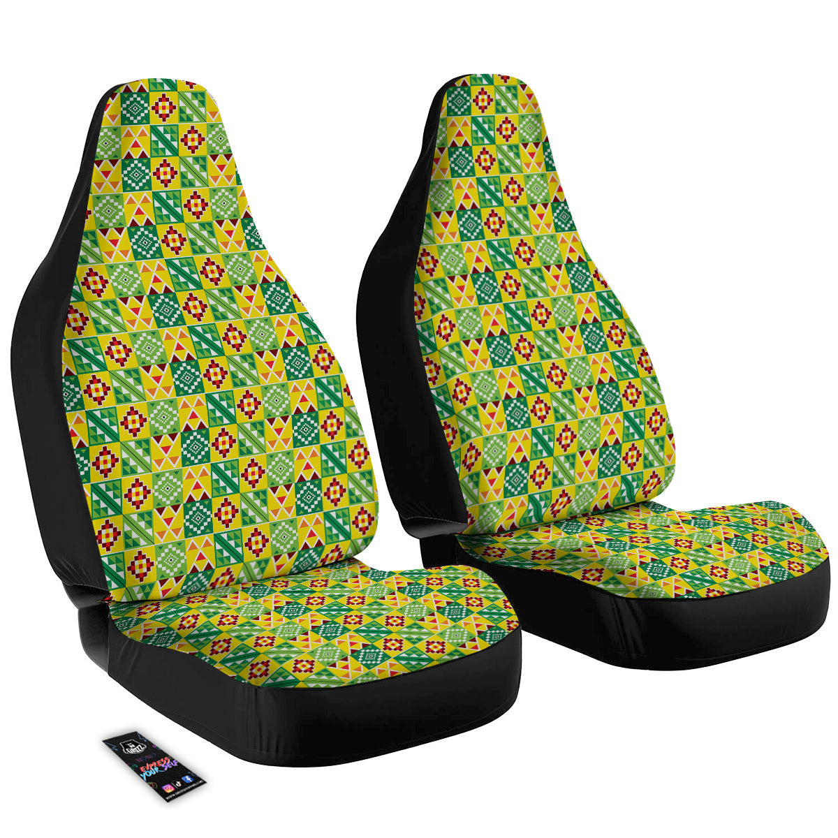 Kente Asante Print Pattern Car Seat Covers-grizzshop