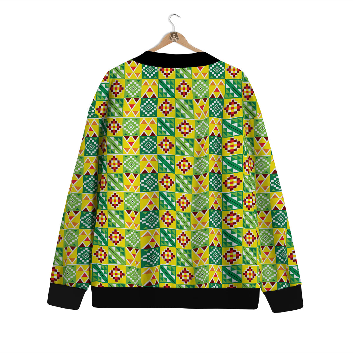 Kente Asante Print Pattern Cardigan-grizzshop