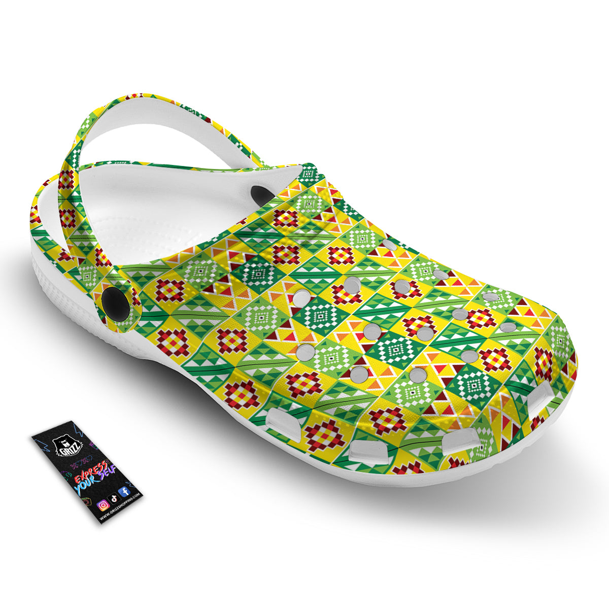 Kente Asante Print Pattern Clog-grizzshop