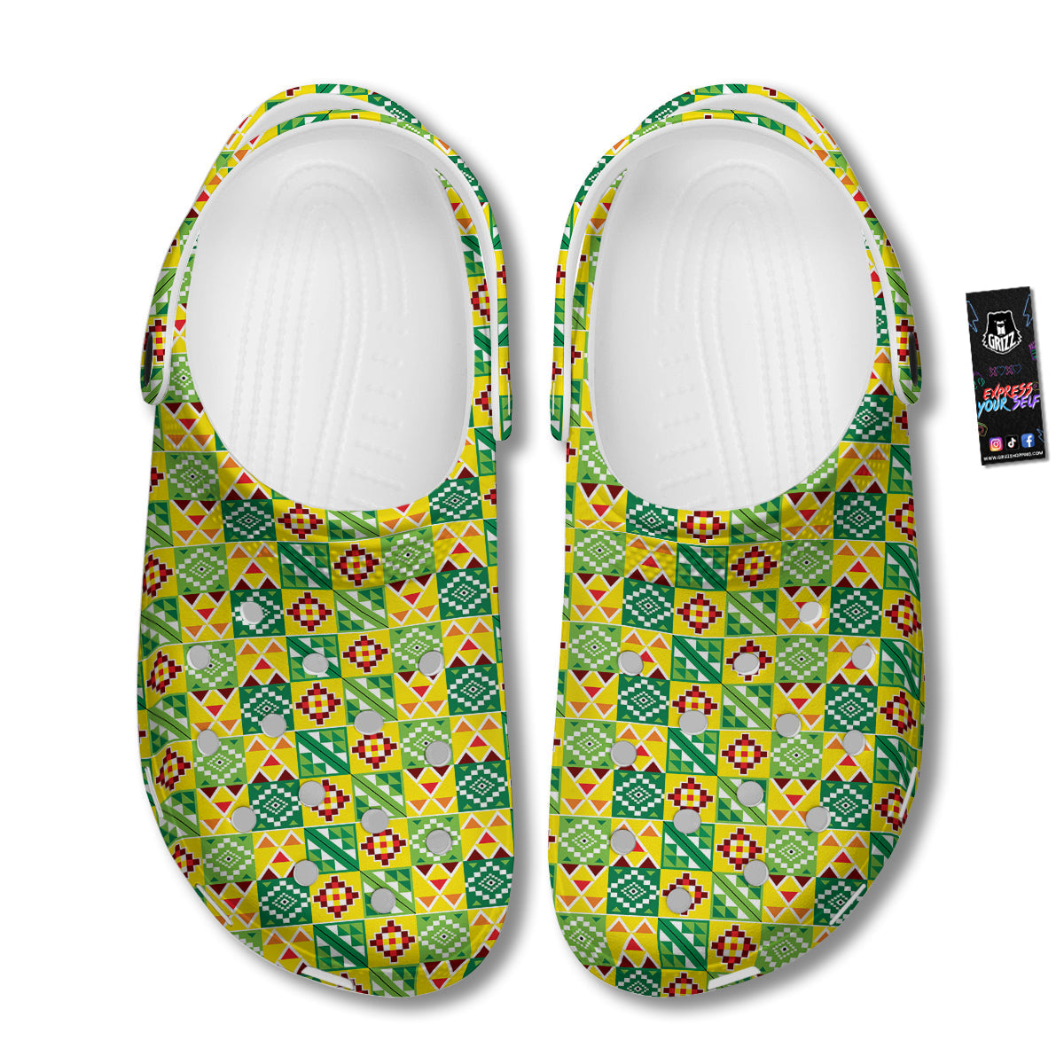 Kente Asante Print Pattern Clog-grizzshop