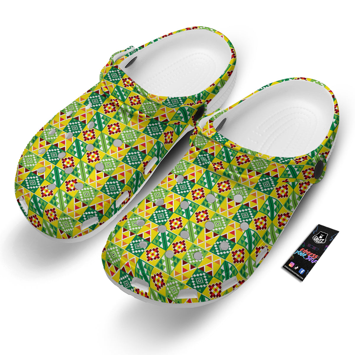 Kente Asante Print Pattern Clog-grizzshop