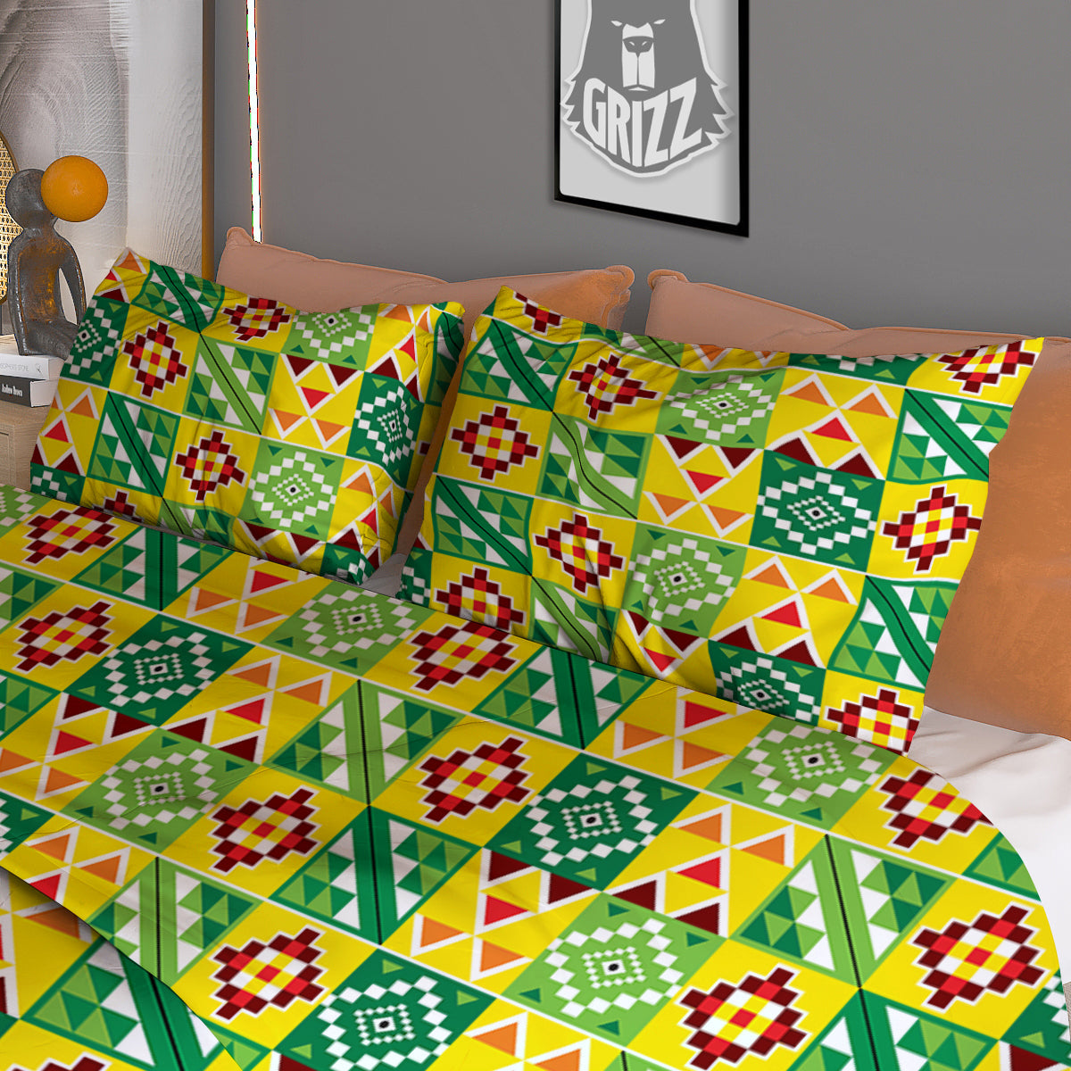 Kente Asante Print Pattern Duvet Cover Bedding Set