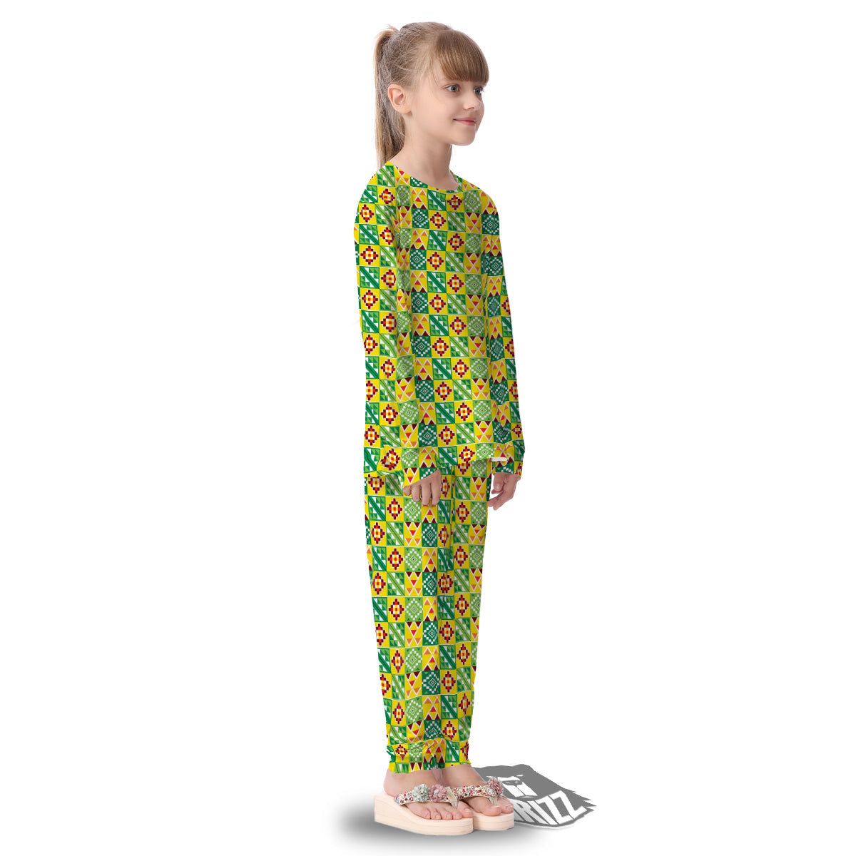 Kente Asante Print Pattern Kid's Pajamas-grizzshop