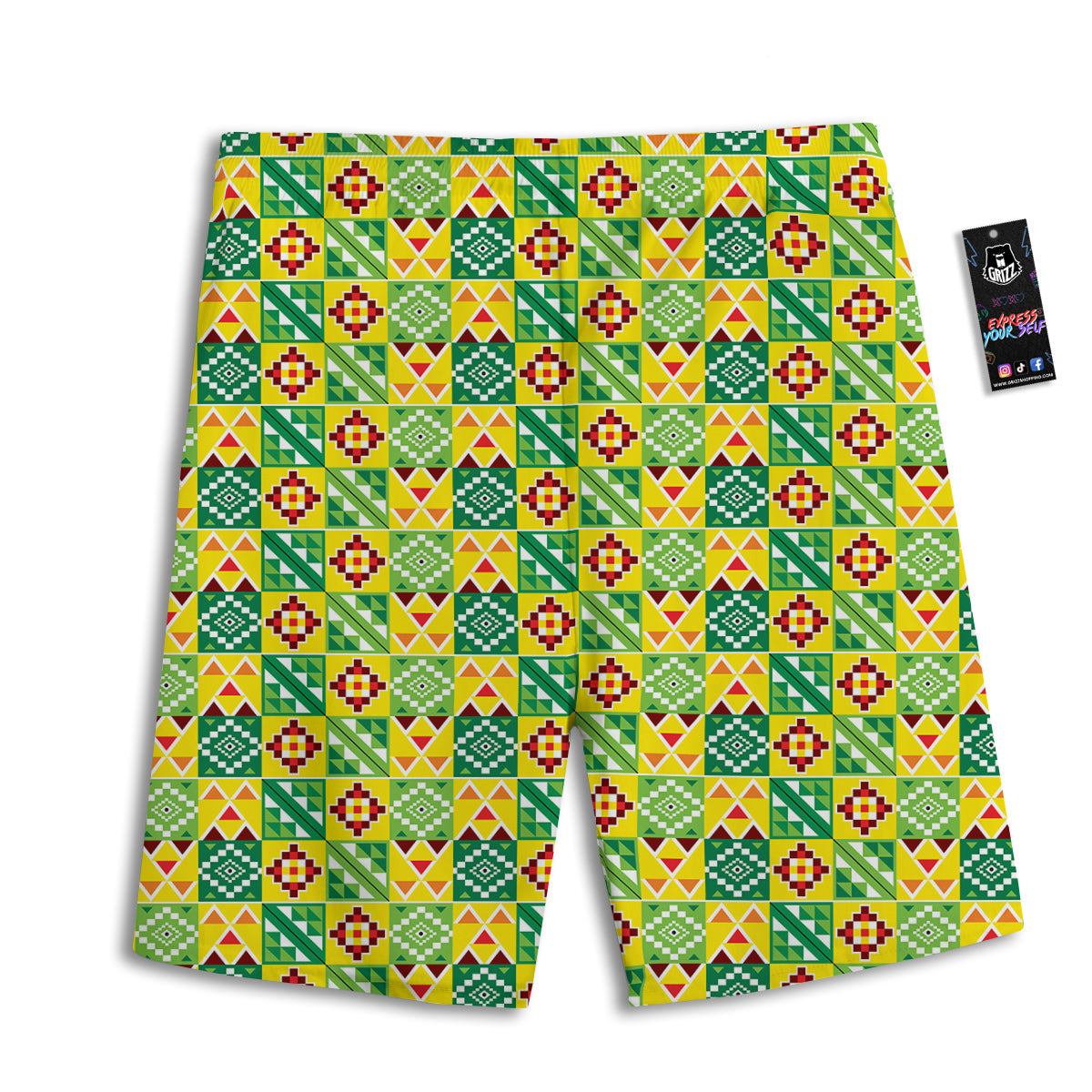Kente Asante Print Pattern Men's Athletic Shorts