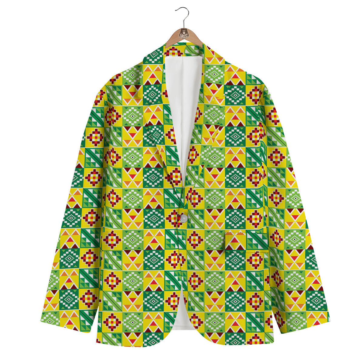 Kente Asante Print Pattern Men's Blazer-grizzshop