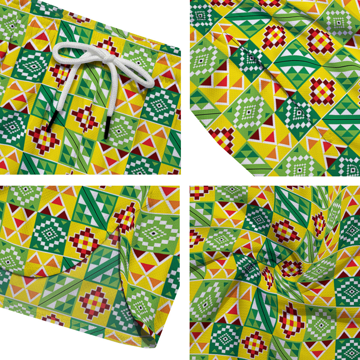 Kente Asante Print Pattern Men's Running Shorts-grizzshop