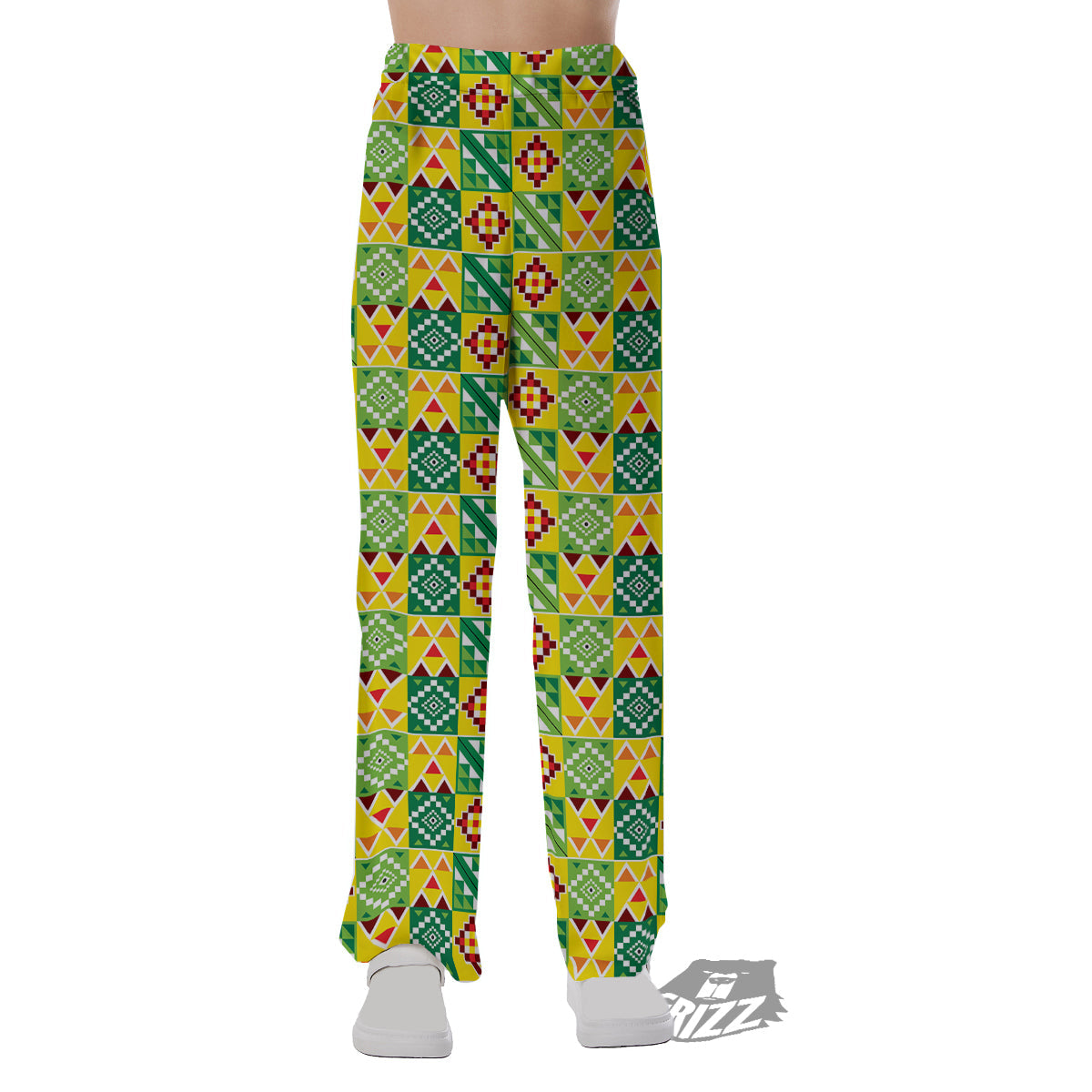 Kente Asante Print Pattern Pajama Pants-grizzshop