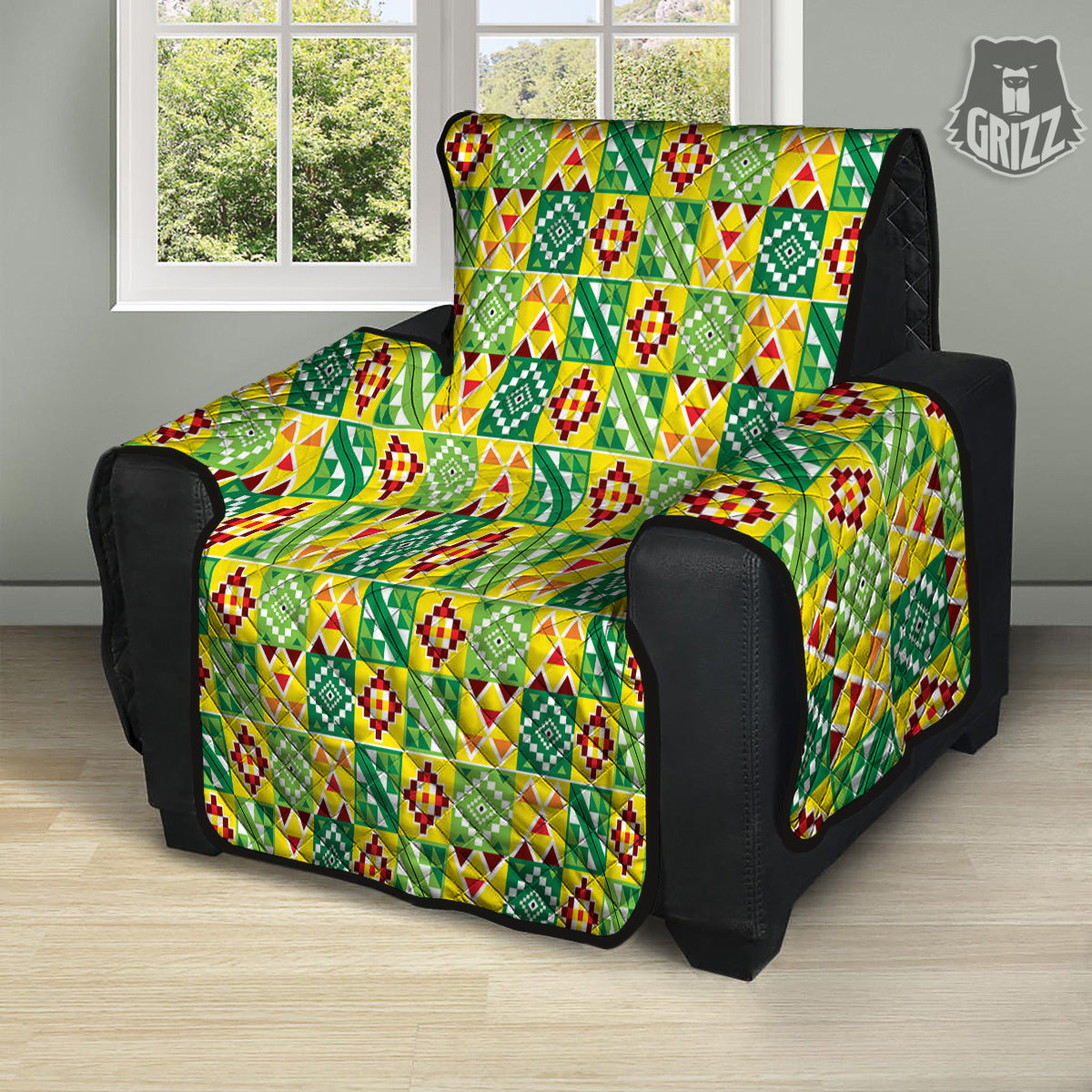 Kente Asante Print Pattern Recliner Protector-grizzshop