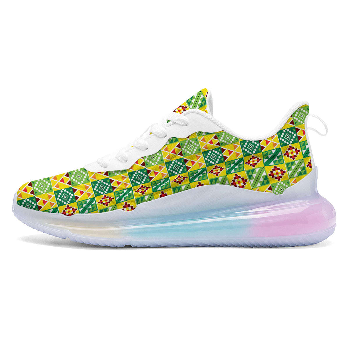 Kente Asante Print Pattern Running Sneakers-grizzshop