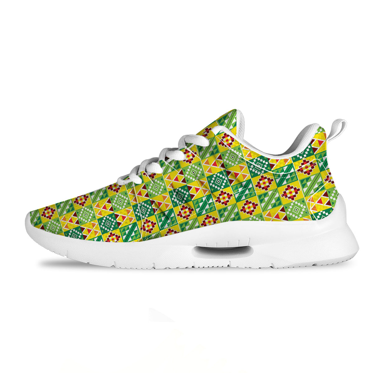 Kente Asante Print Pattern Tennis Shoes-grizzshop