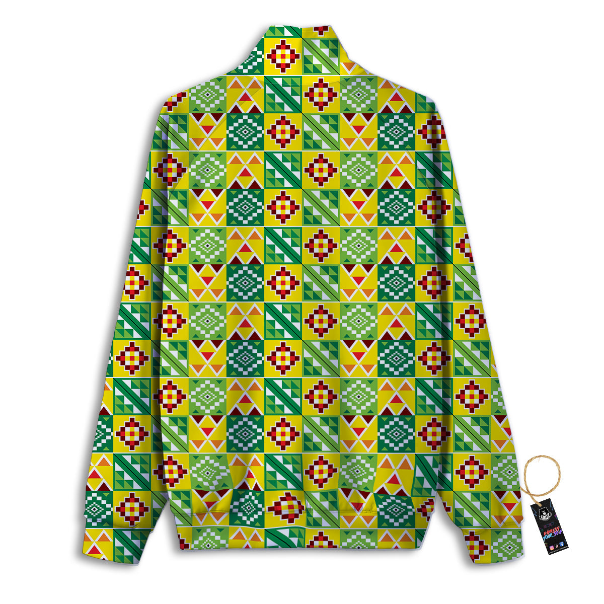 Kente Asante Print Pattern Track Jacket-grizzshop
