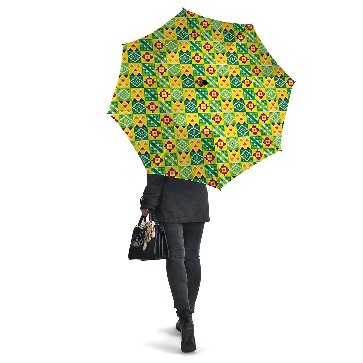 Kente Asante Print Pattern Umbrella-grizzshop