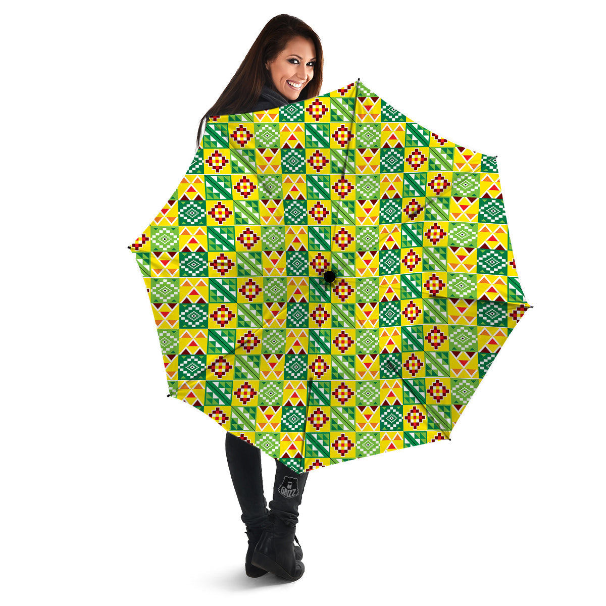 Kente Asante Print Pattern Umbrella-grizzshop